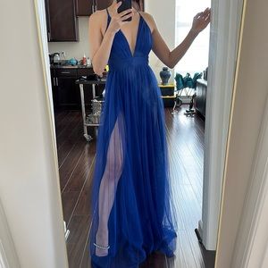 High slit tulle dress